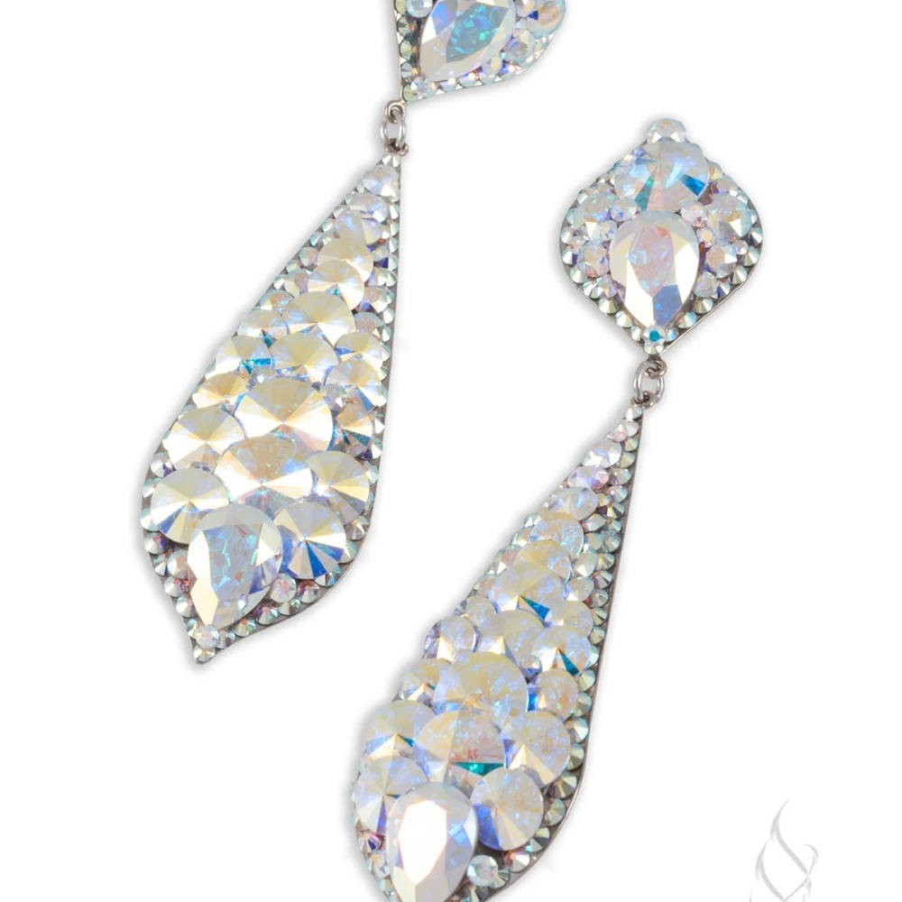 Dazzling Silver Crystal Teardrop Earrings